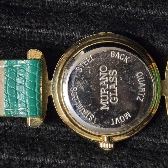 Ladies Murano Millefiori Watch With Leather Band Green - Picture 3 of 3